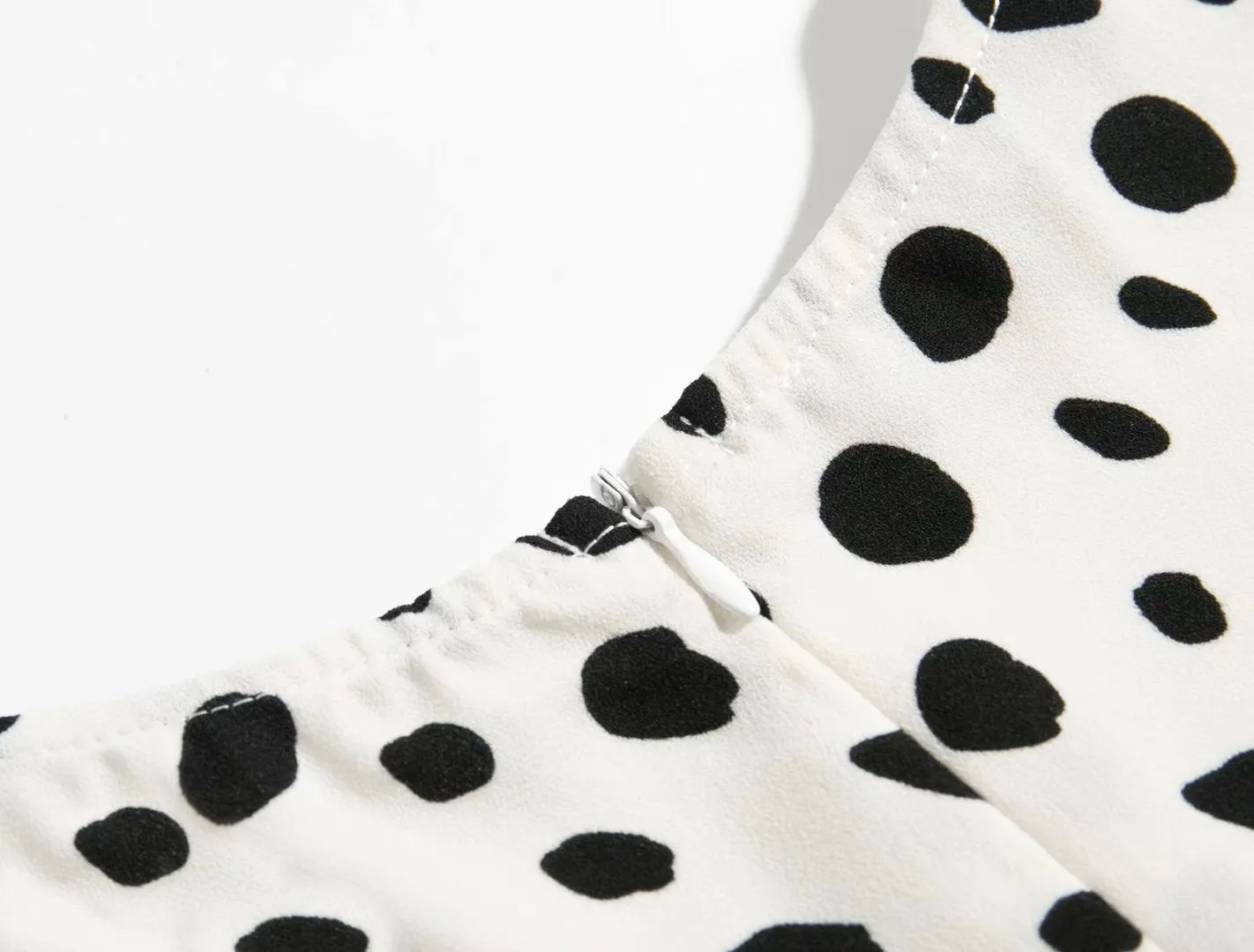 Polka Dot Floral Printed V-neck Midi Dress