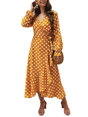 Polka Dot Long Sleeve Classic Dress