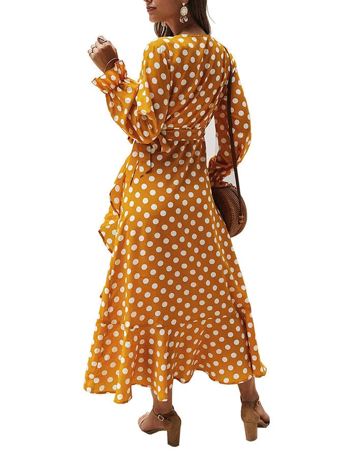 Polka Dot Long Sleeve Classic Dress
