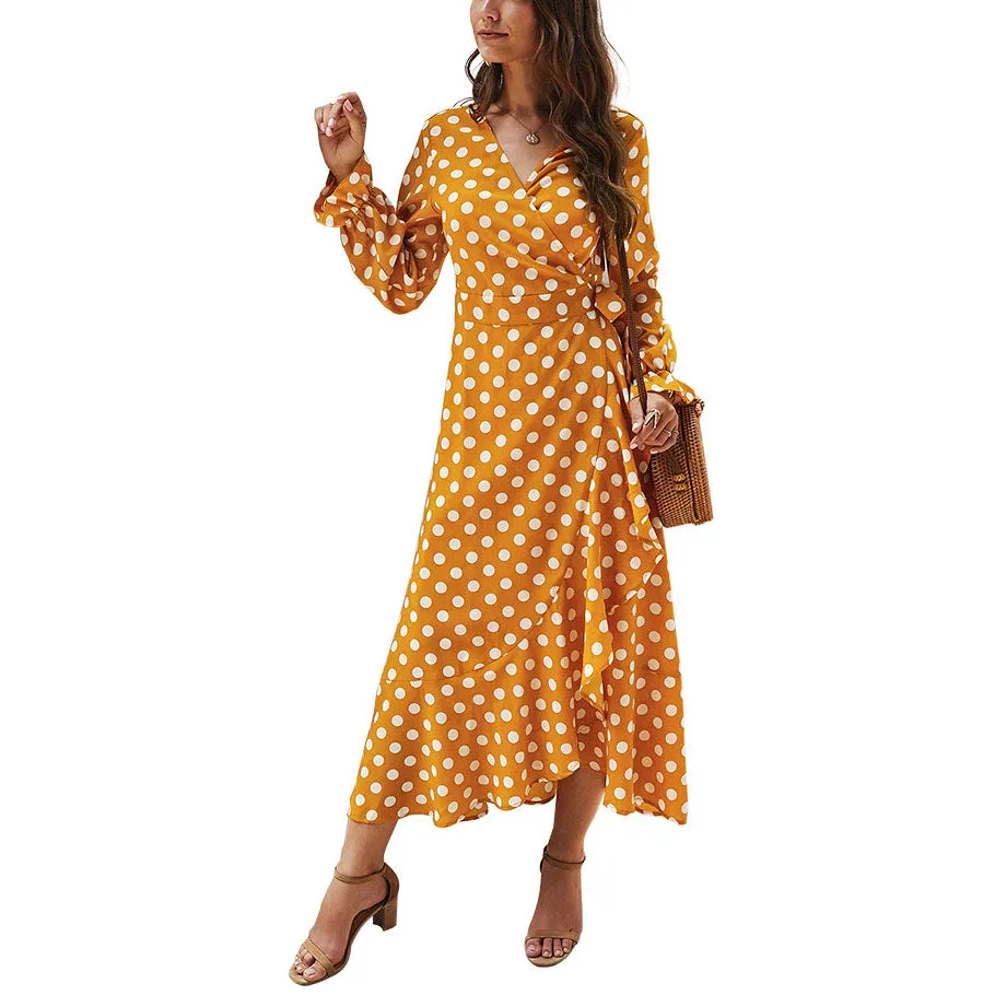 Polka Dot Long Sleeve Classic Dress
