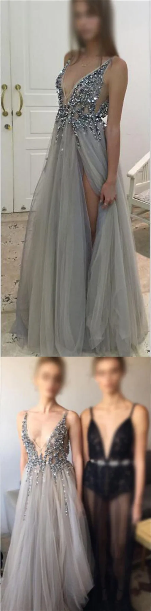 Popular Deep V-Neck Charming Cocktail Ball Gown Evening Long Prom Dresses For Curvy Girls Online,PD0185