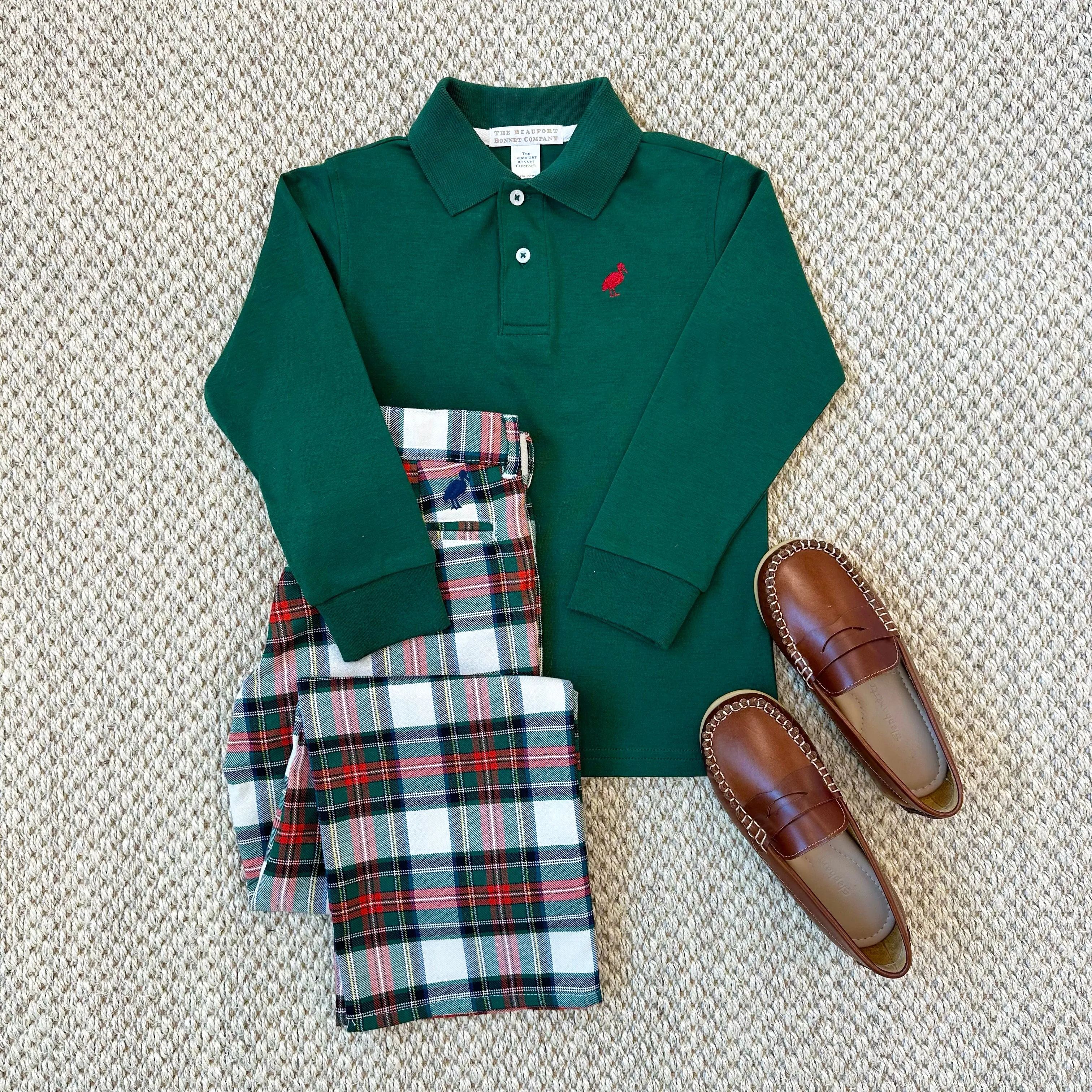 Prep School Pants - Aiken Place Plaid with Nantucket Navy Stork