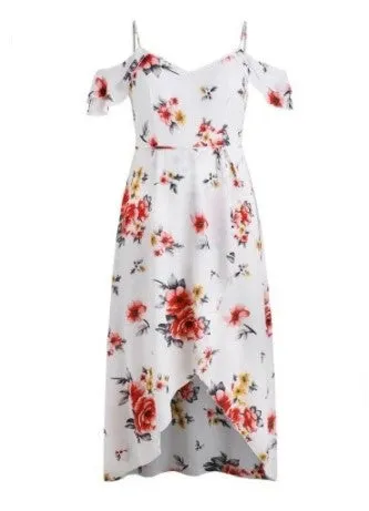 Printed Sexy Sling Short-sleeved Large Size Dress