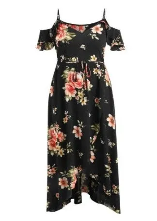 Printed Sexy Sling Short-sleeved Large Size Dress