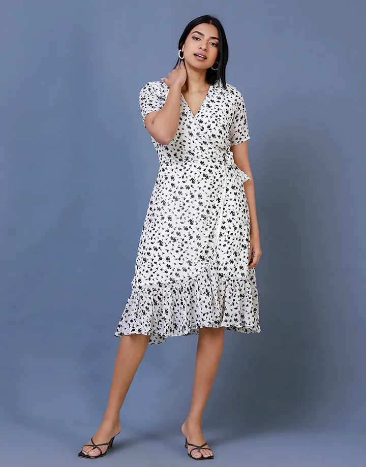 Printed Wrap Dress