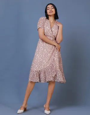 Printed Wrap Dress