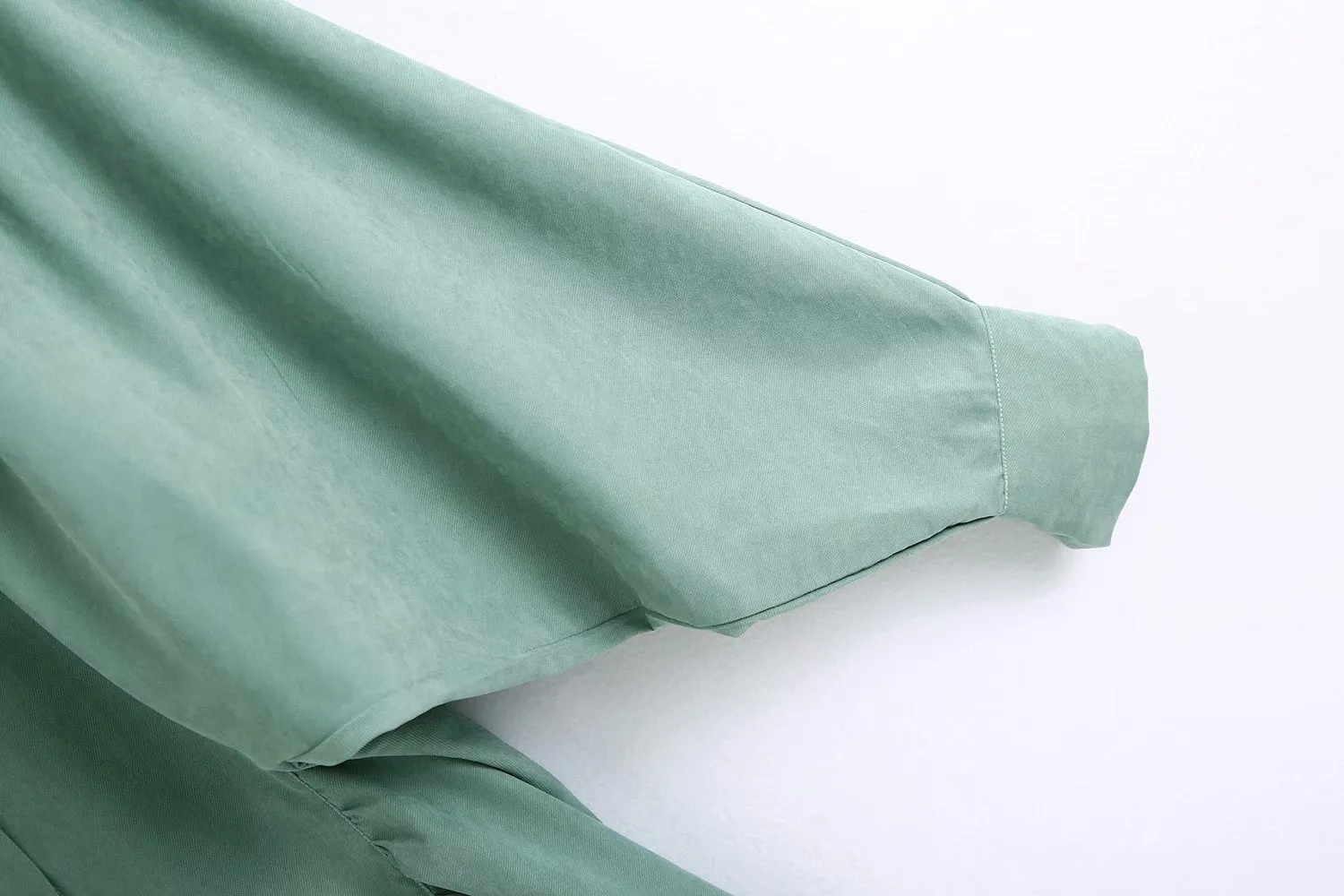 Puff Sleeve Shirred Frill Single-breasted Mini Dress