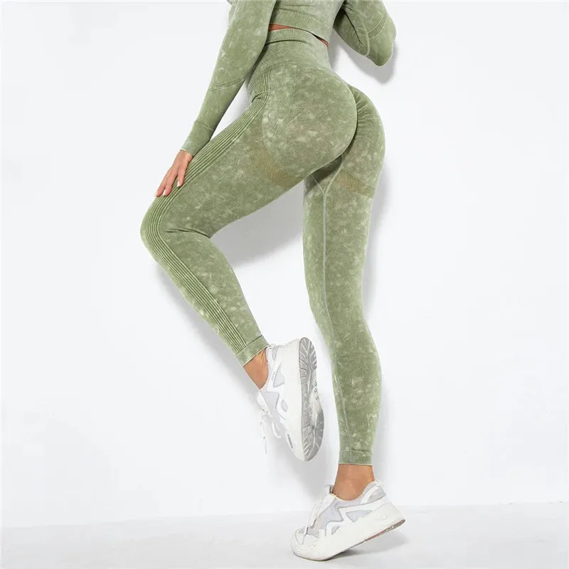 Push-Up Leggings & Cropped Top Workout Set – Squat-Proof Gym Wear