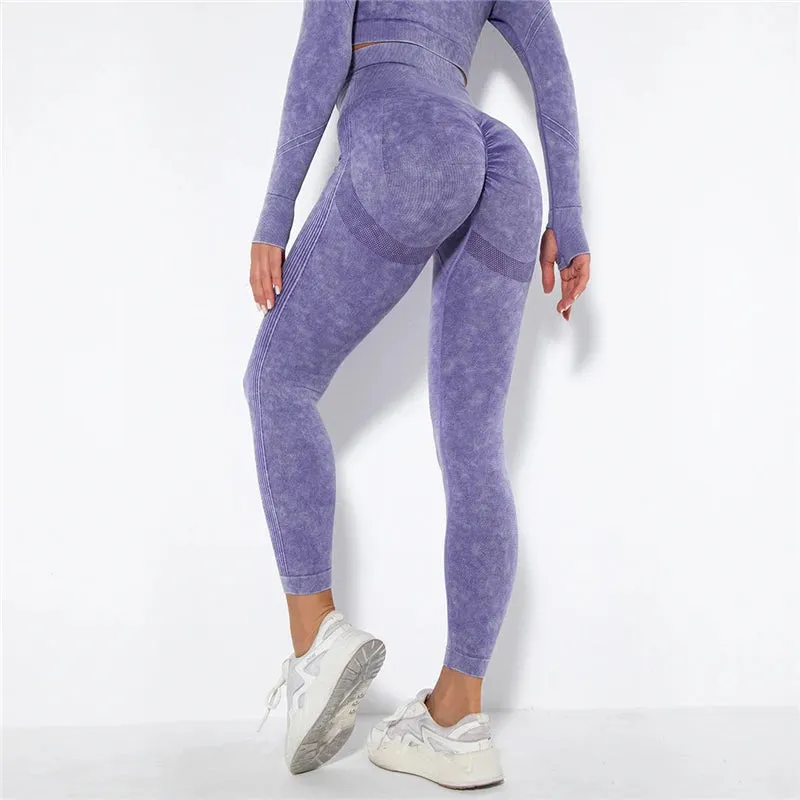 Push-Up Leggings & Cropped Top Workout Set – Squat-Proof Gym Wear