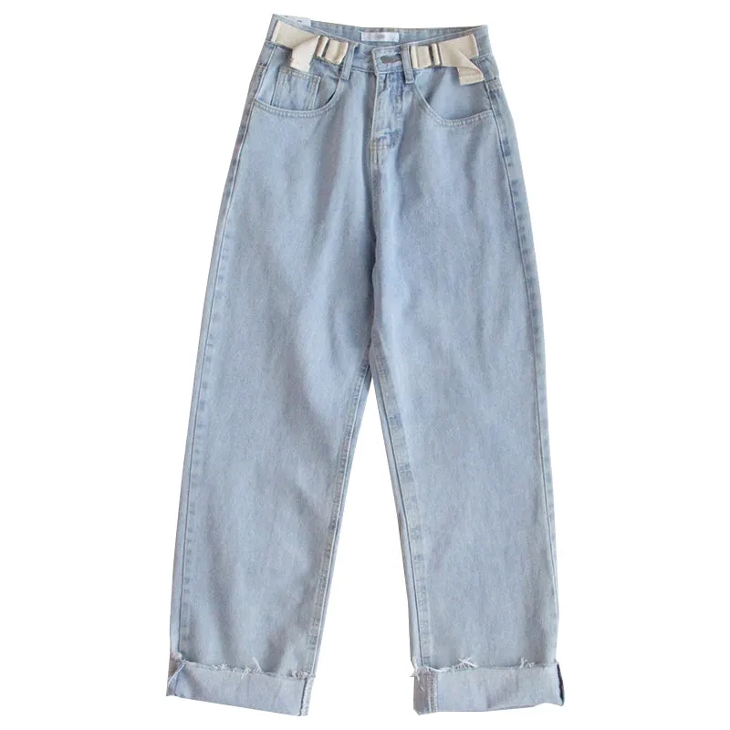 "HIGH-WAISTED LOOSE STRAIGHT" JEANS Y041108