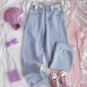"HIGH-WAISTED LOOSE STRAIGHT" JEANS Y041108