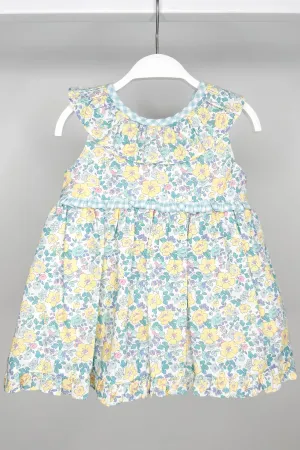 "Pippa" Lemon & Mint Green Liberty Floral Dress & Bloomers