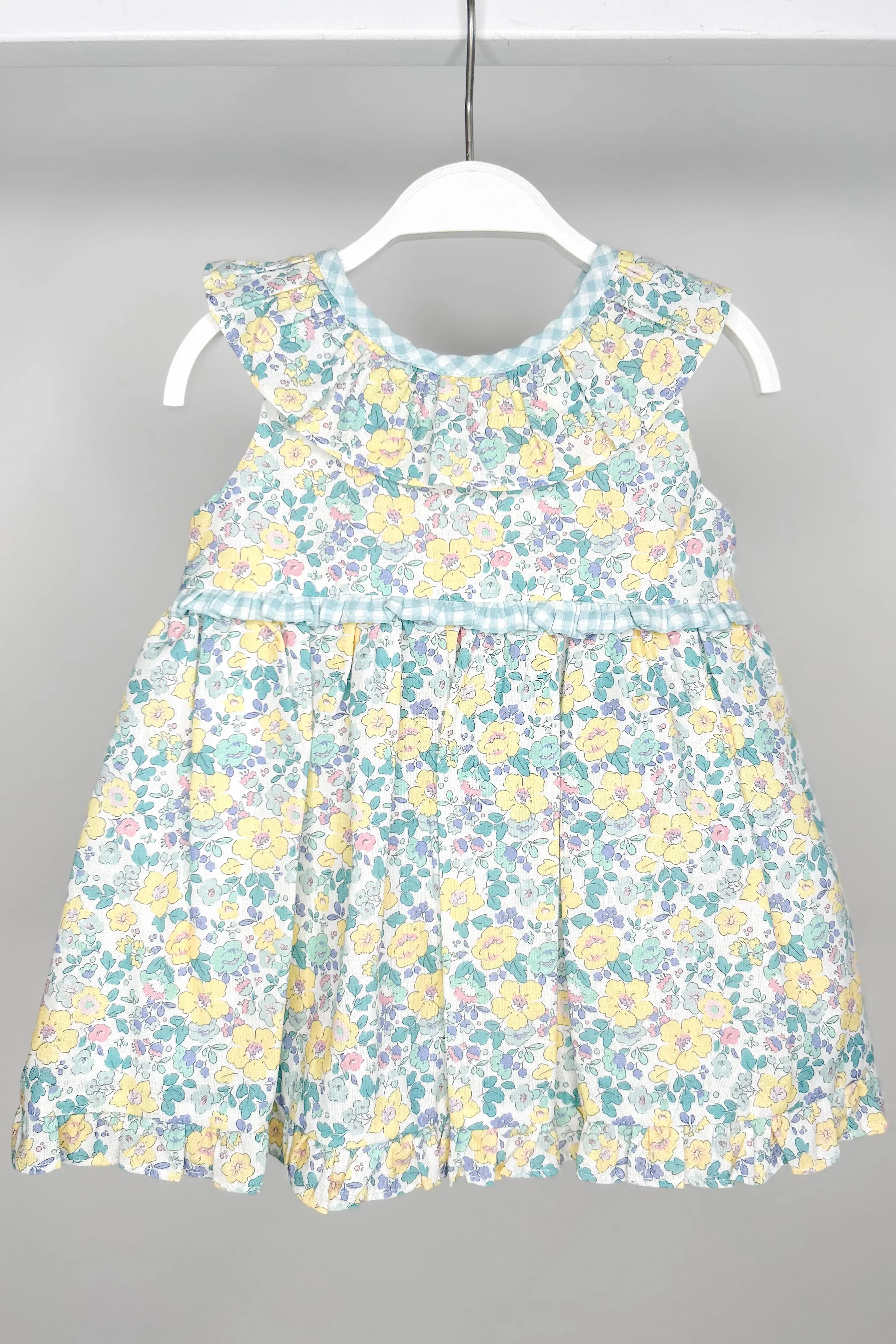 "Pippa" Lemon & Mint Green Liberty Floral Dress & Bloomers
