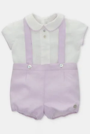 "Wilfred" Lavender Shirt & Jam Pants with Braces