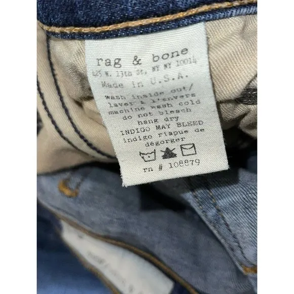 𝅺rag &amp; Bone Size 24 Blue 8 inch Rise Skinny Jeans