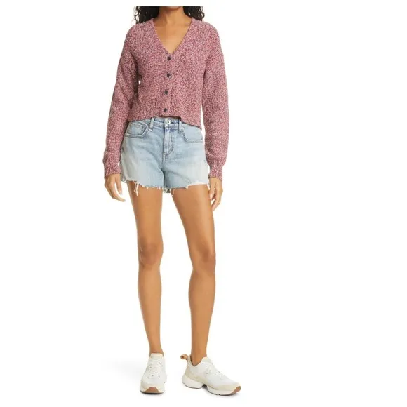 Rag &amp; Bone Stella Dre High Waisted Light Wash Cut Off Denim Jean Shorts Size 32