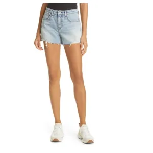 Rag &amp; Bone Stella Dre High Waisted Light Wash Cut Off Denim Jean Shorts Size 32