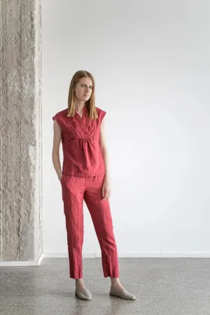 READY TO SHIP Tapered Linen Pants Comfort