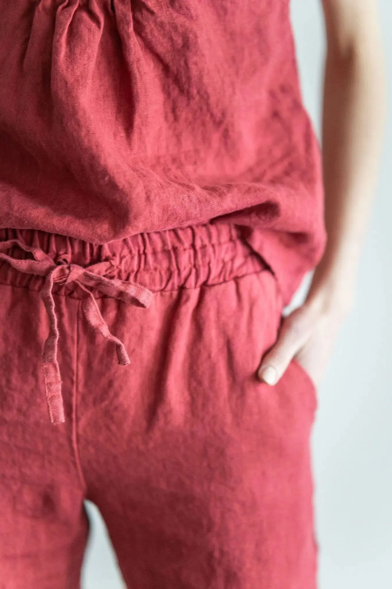 READY TO SHIP Tapered Linen Pants Comfort