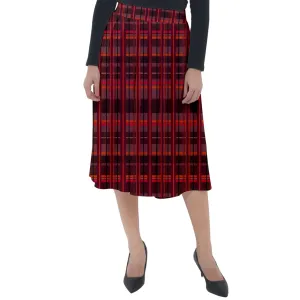 red academia Velour Midi Skirt