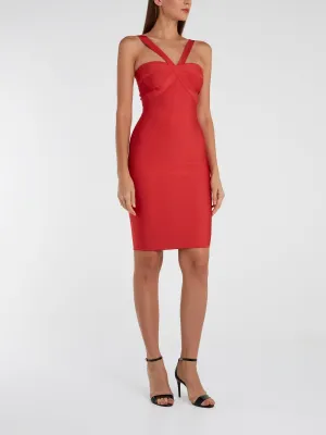 Red Sleeveless Sheath Dress