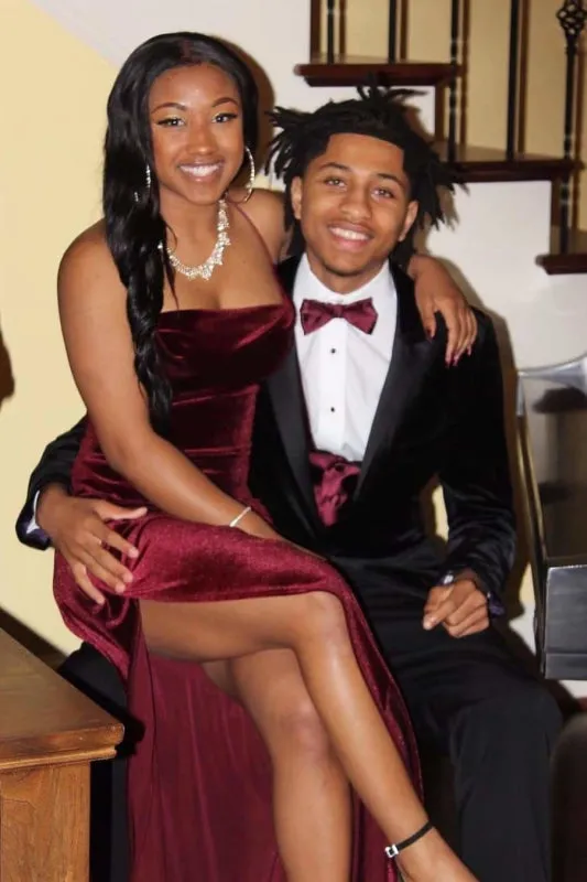 Red Spaghetti Strap Split Formal Long Prom Dress with Side Slit