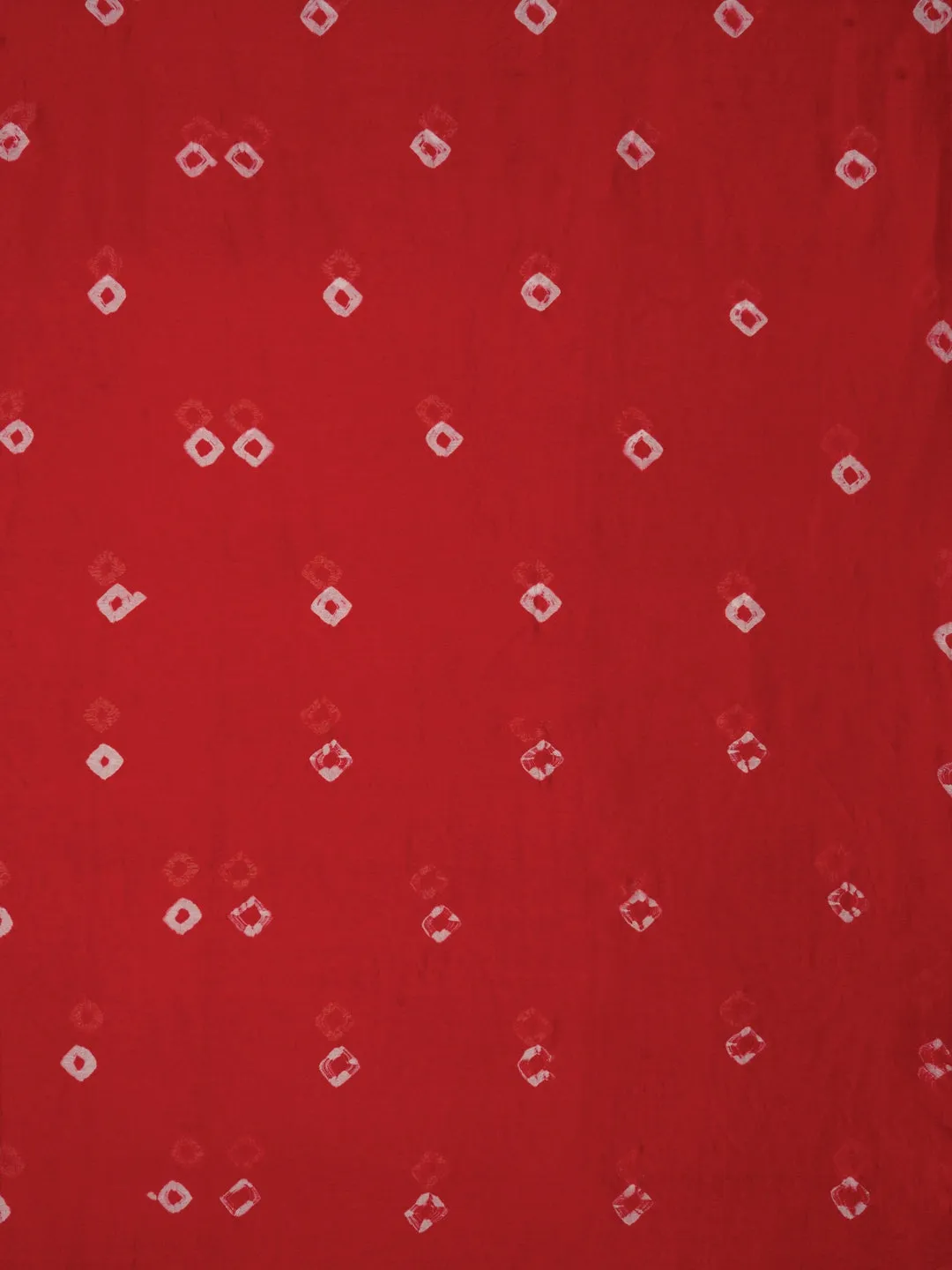 Red Unstitched Cotton Bandhani Printed Dress Material With Dupatta