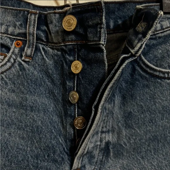 Reformation Charlie Cuffed High Rise Denim Jean Shorts Size 24