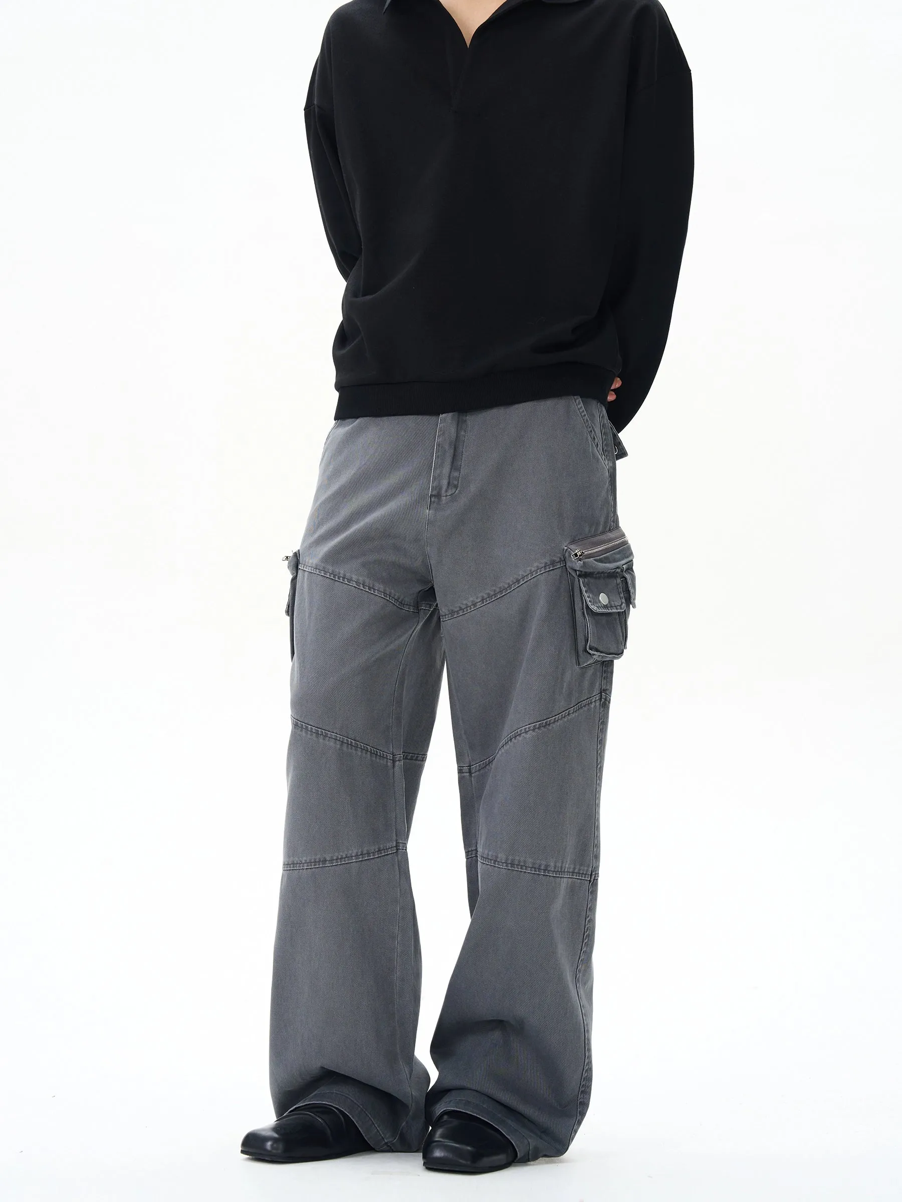 Retro Multi-Pocket Casual Pants