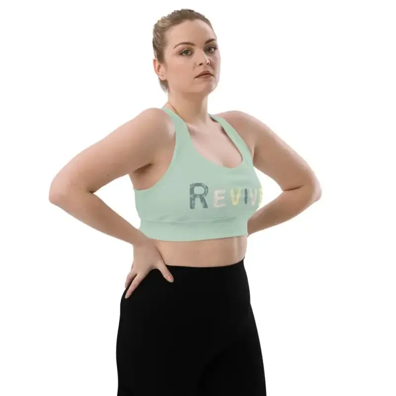 Revive Longline Sports Bra in Ocean Green