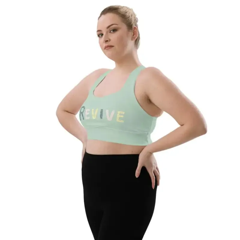 Revive Longline Sports Bra in Ocean Green