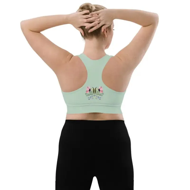 Revive Longline Sports Bra in Ocean Green