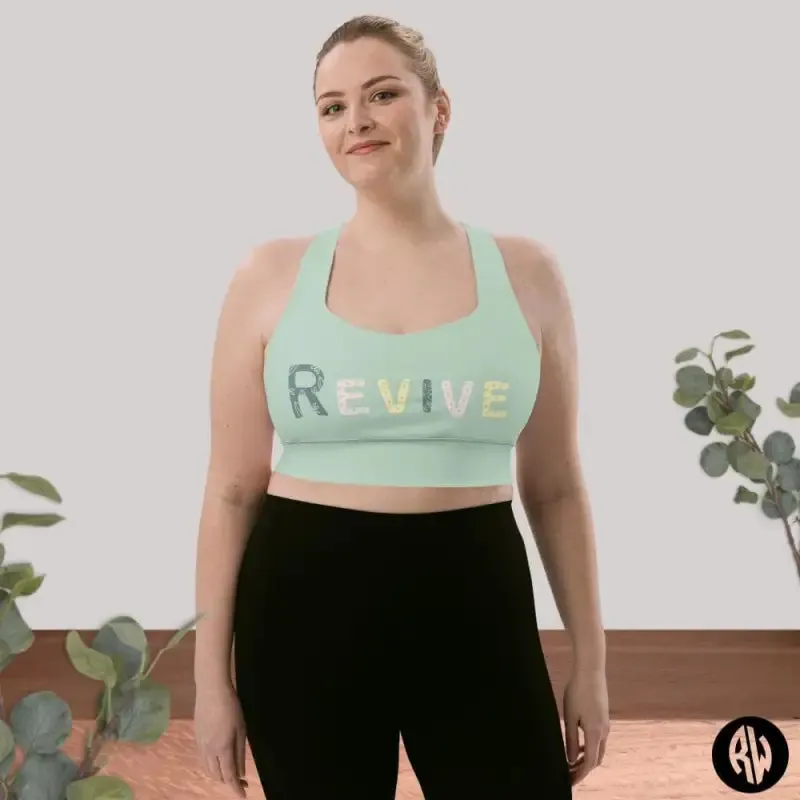 Revive Longline Sports Bra in Ocean Green