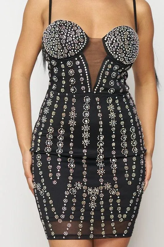 RHINESTONE BODYCON DRESS