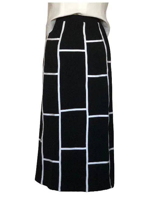 Ribbon Graphic Field Skirt with Elastic Waistband - Style# K203 (Brown/Beige)