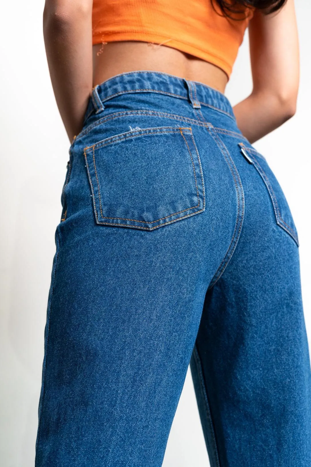 Rich Blue Knee Distressed Bootcut Jeans