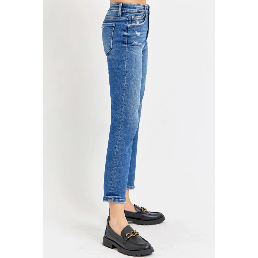 Risen High-Rise Cropped Bootcut Jeans