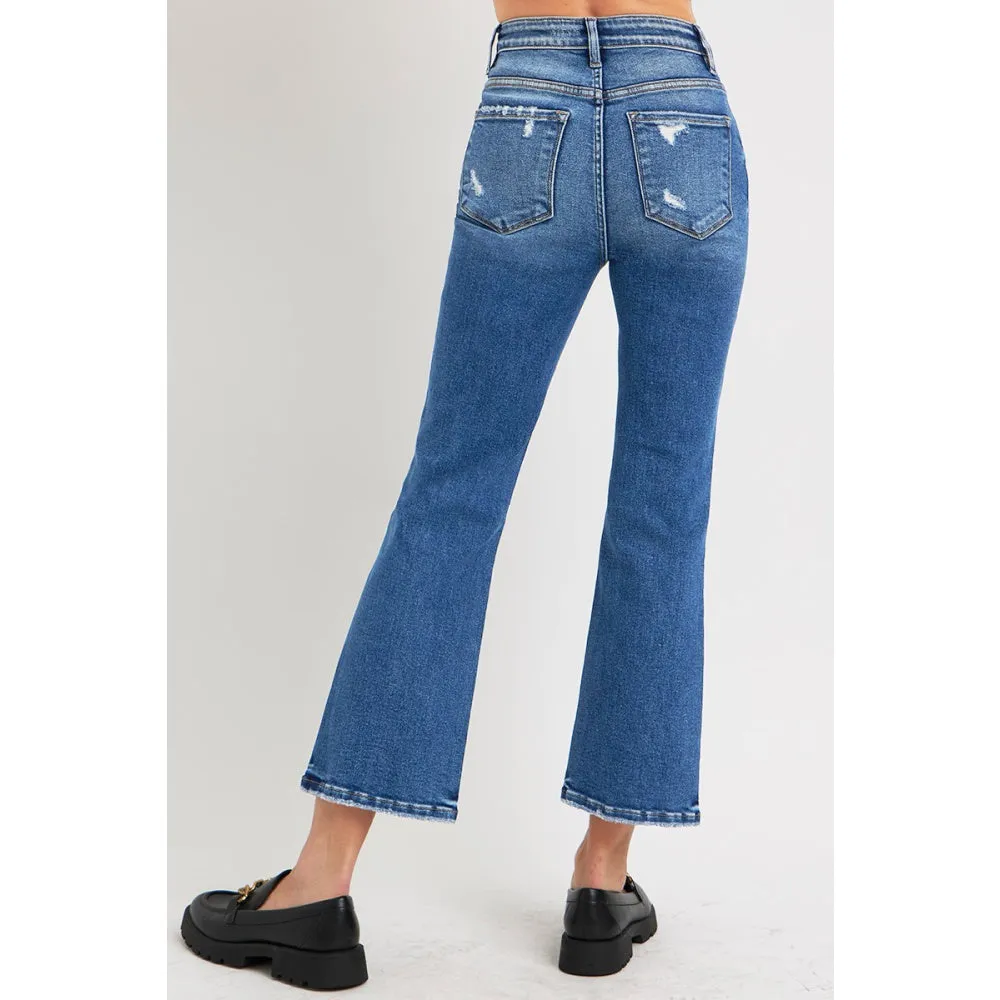 Risen High-Rise Cropped Bootcut Jeans