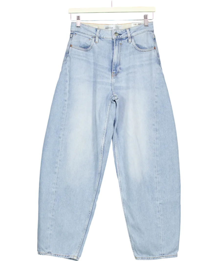 River Island Blue High Waisted Barrel Jeans UK 8