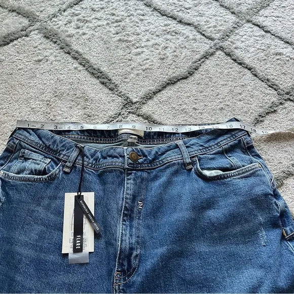 River Island flare jeans high rise sculpt raw hem plus size 14 new