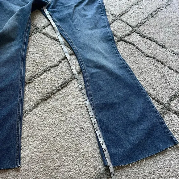 River Island flare jeans high rise sculpt raw hem plus size 14 new