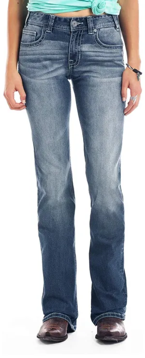Rock & Roll Cowgirl Mid-Rise Bootcut Jean - W1-1032, 26x34