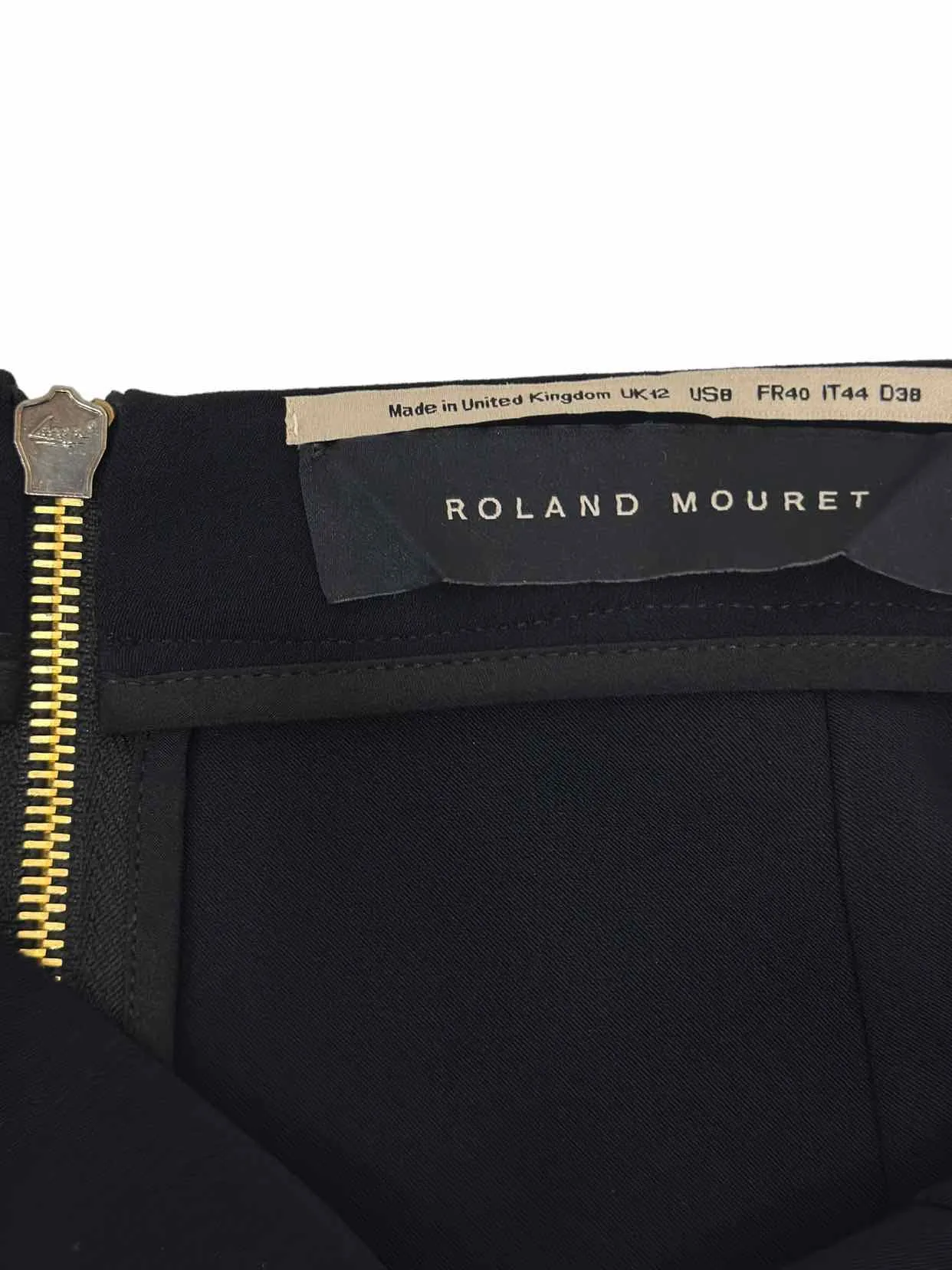 ROLAND MOURET Black Midi Skirt US8