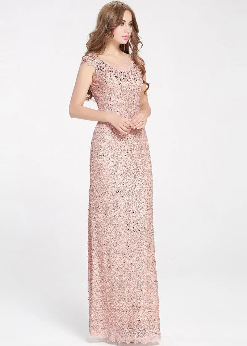 Rose Gold Sheath Formal Dress