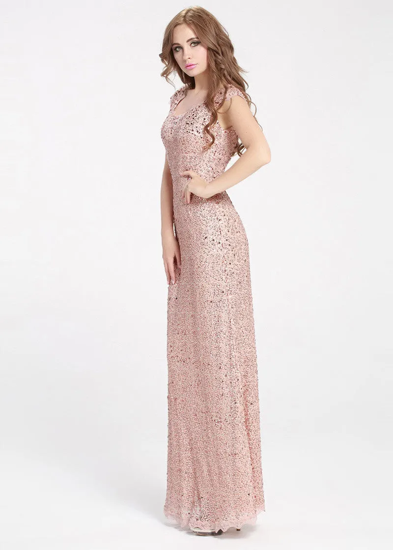 Rose Gold Sheath Formal Dress