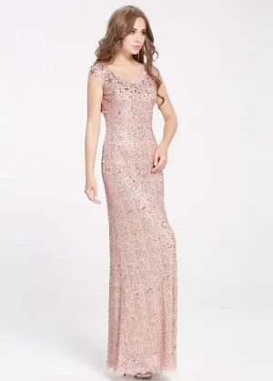 Rose Gold Sheath Formal Dress