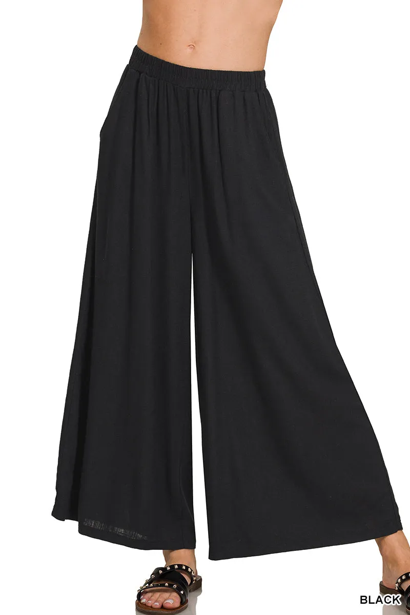 Rosemary Linen Blend Wide Leg Pants
