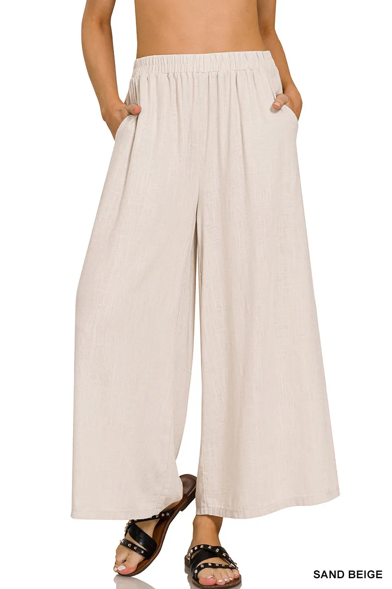 Rosemary Linen Blend Wide Leg Pants