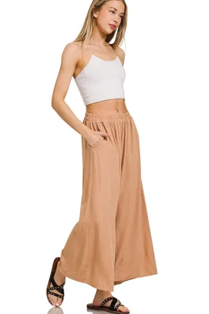Rosemary Linen Blend Wide Leg Pants