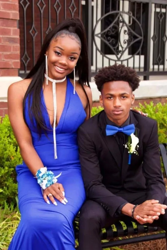 Royal Blue Halter Sleeveless Floor Length Mermaid Prom Dresses